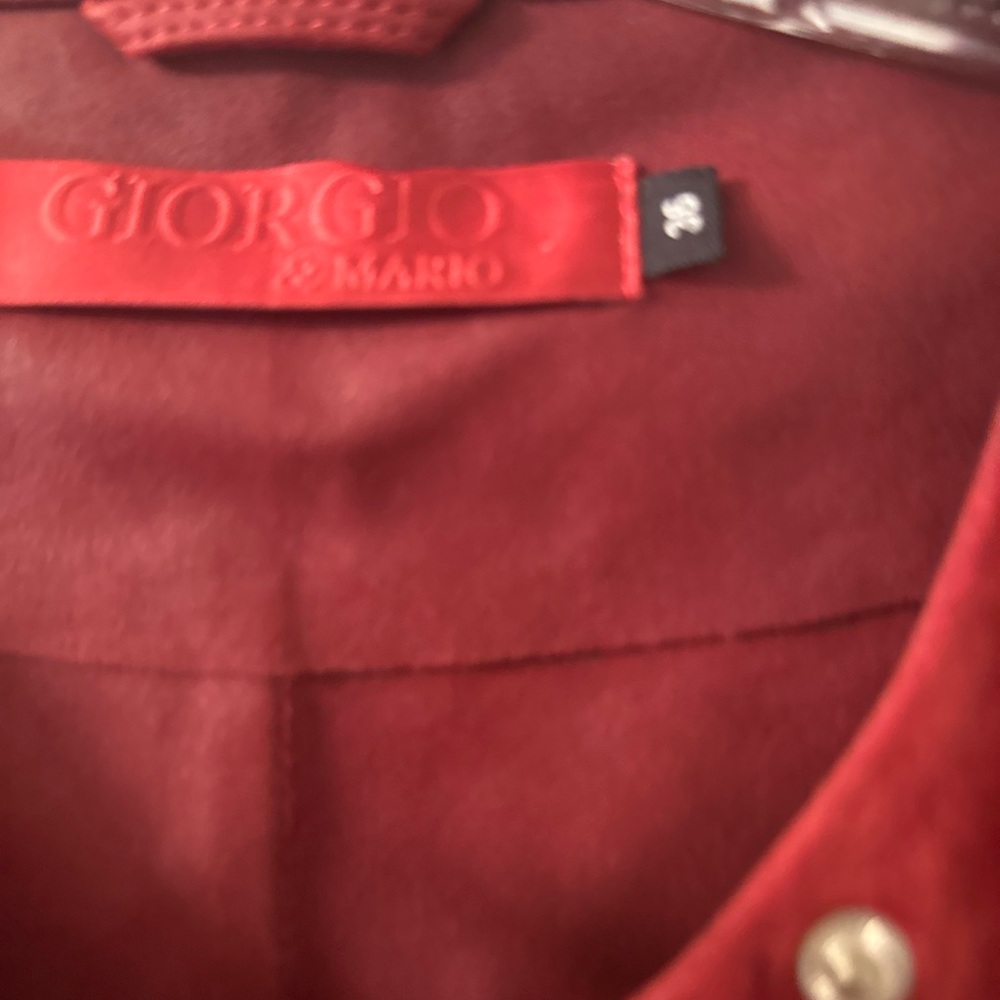 georgio & mario jacket suede 3/4 sleeve burgundy sz fr36 usa m - Picture 2 of 9